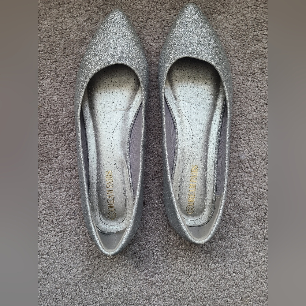 Silver Glitter Flats